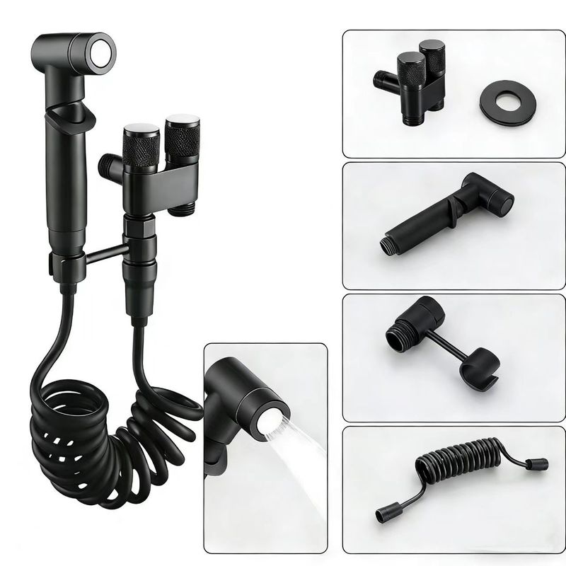 Bathroom buddy that gets the job done—strong spray, flexible hose, no grime left undone!