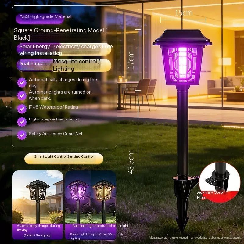 Solar Bug Zapper Lamp | Stake or Hang | Rainproof IPX6