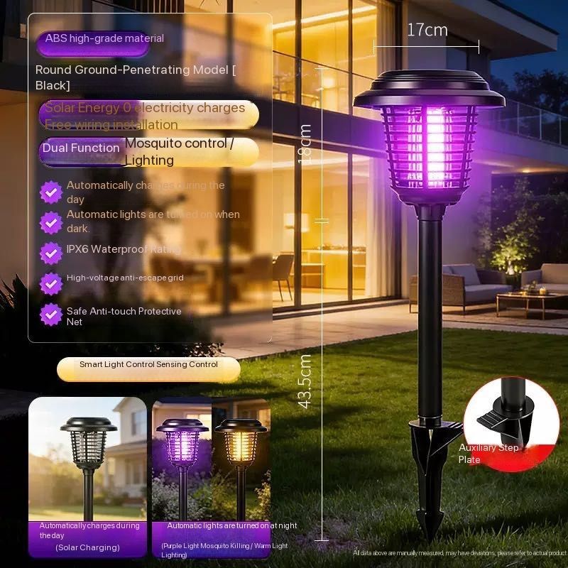 Solar Bug Zapper Lamp | Stake or Hang | Rainproof IPX6