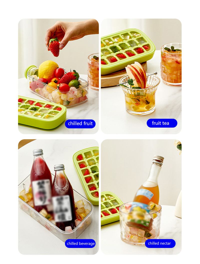 Ice Cube Bottle | Zero-Touch Release | 800ml With Straw