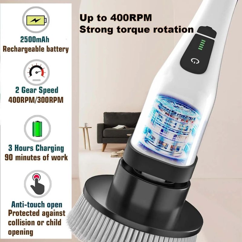 Dumsor-Proof Cleaning — Rechargeable Spin Brush, FREE Delivery