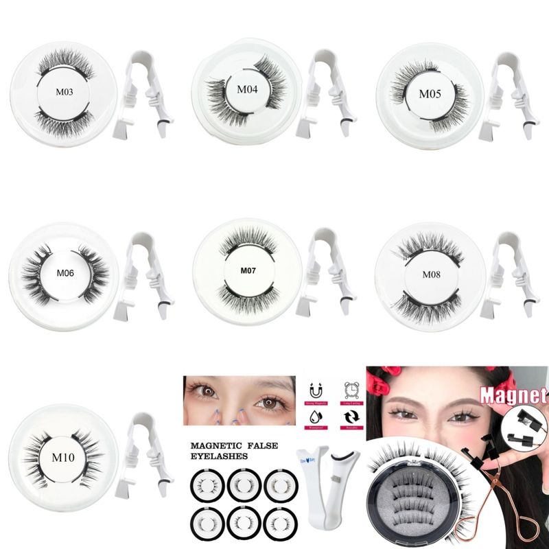 Magnetic Eyelashes Set — No Glue, 2 Pairs With Applicator & Mirror Case