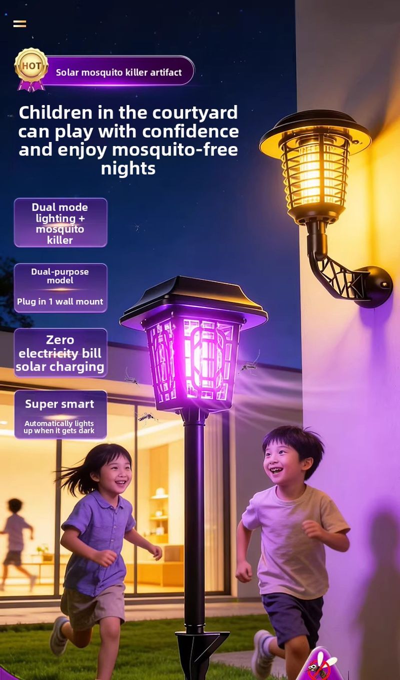 Solar Bug Zapper Lamp | Stake or Hang | Rainproof IPX6