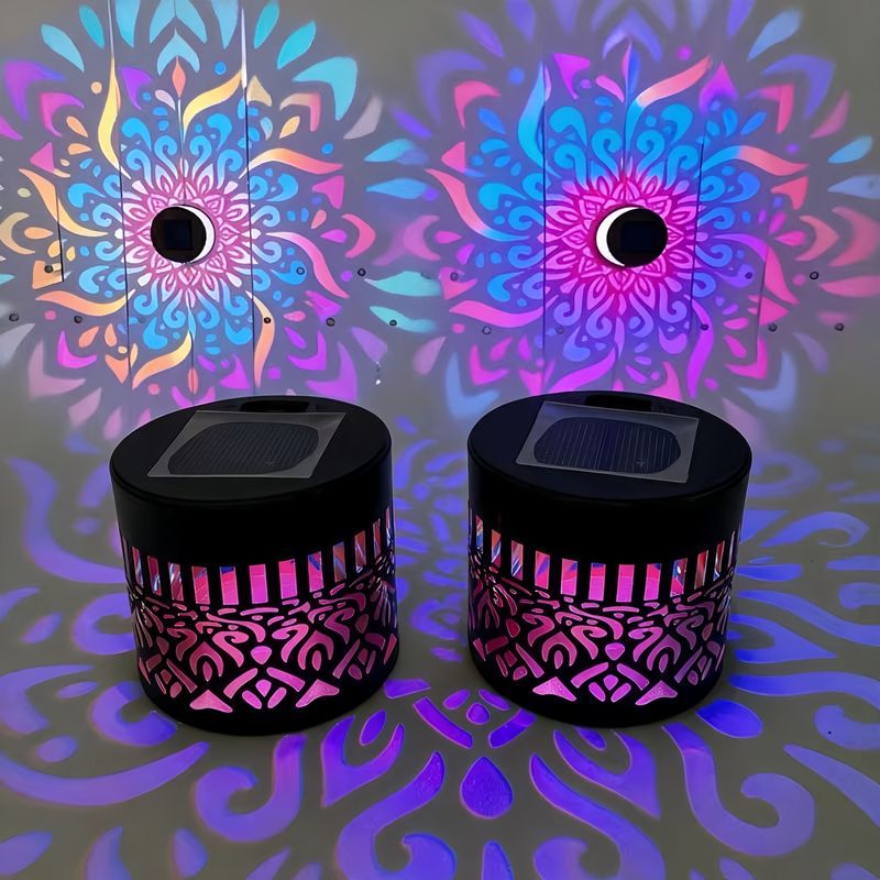 Solar Mandala Wall Light 5-Colour Projection, Auto OnOffIP65 Waterproof