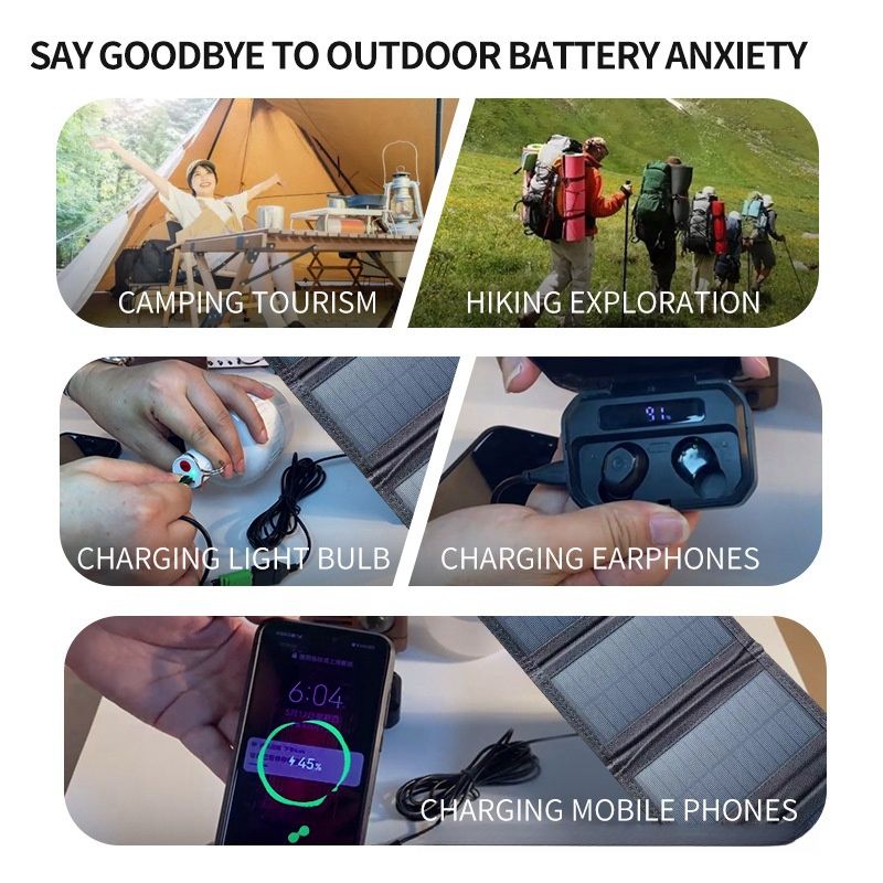 Foldable Solar Charger 30W — IP65 Waterproof USB Solar Panel, 400g