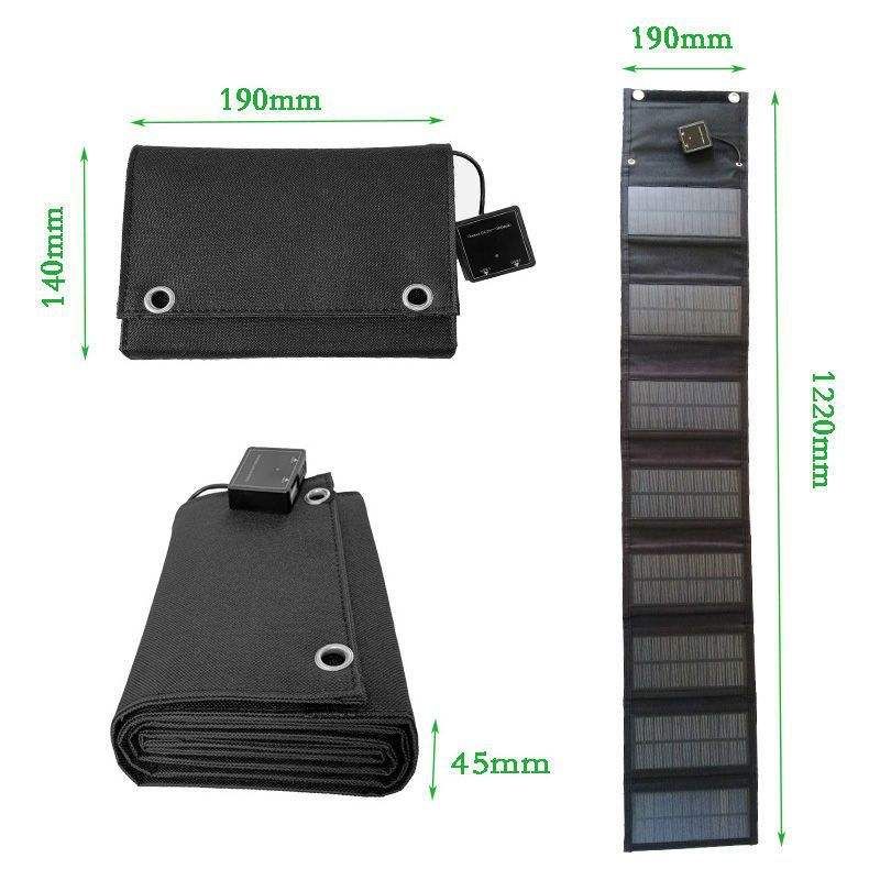 Foldable Solar Charger 30W — IP65 Waterproof USB Solar Panel, 400g