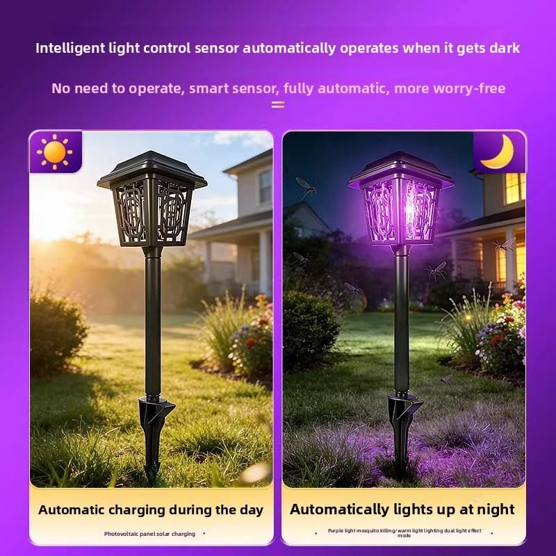 Solar Bug Zapper Lamp | Stake or Hang | Rainproof IPX6