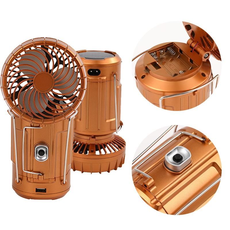 3-in-1 Solar Camping Lantern Fan — LED Light, Fan & Phone Charger
