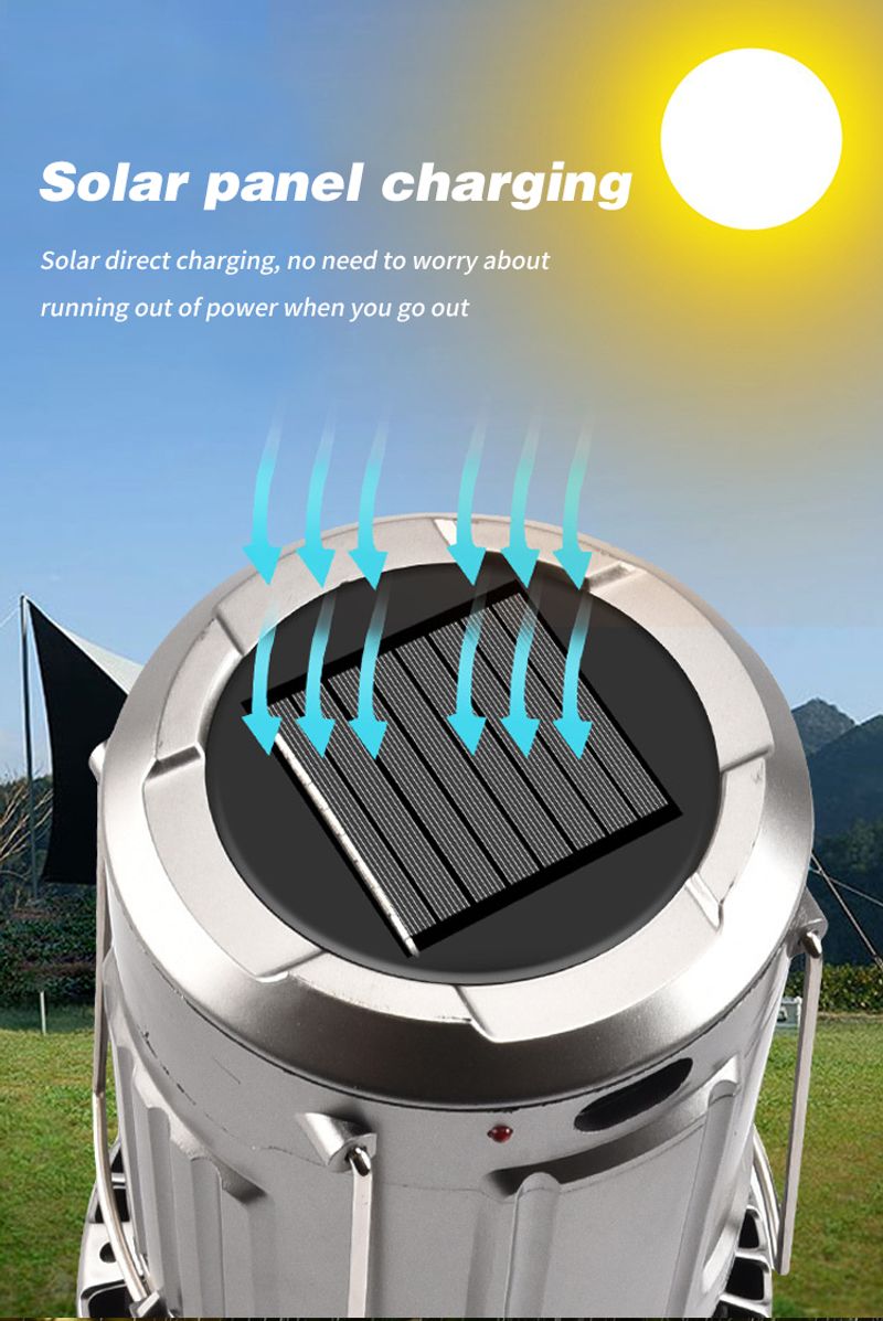 3-in-1 Solar Camping Lantern Fan — LED Light, Fan & Phone Charger