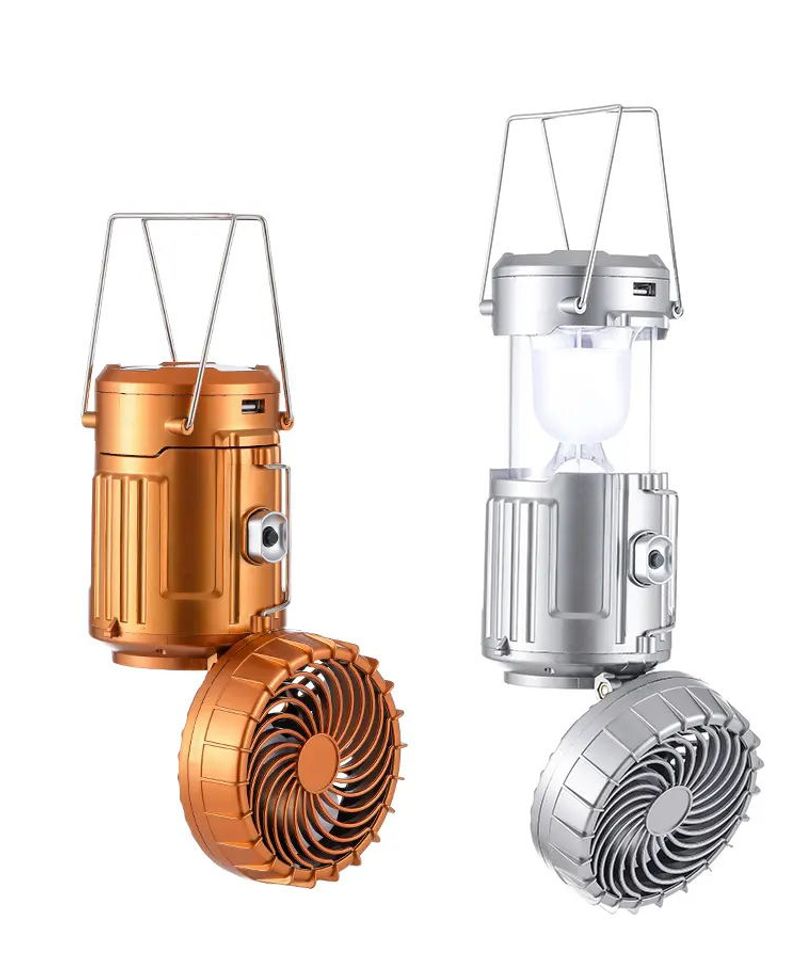 3-in-1 Solar Camping Lantern Fan — LED Light, Fan & Phone Charger
