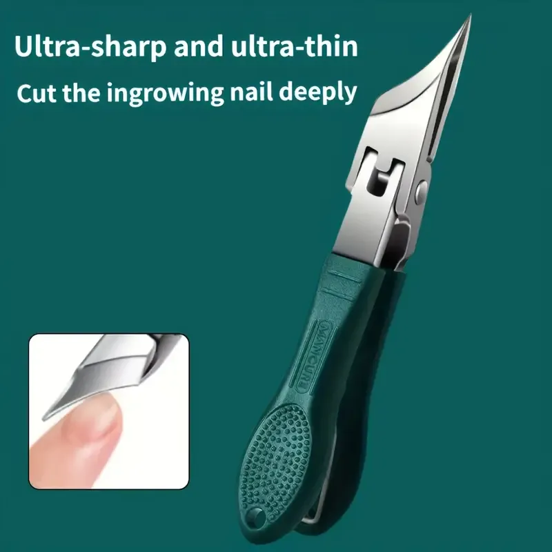 4pcs, Eagle Beak Slanted Nail Clippers, Splash Guard 25° Beveled Edge Nail Clipper Set with Wide Band Design and Curved Blade, Ultra-Sharp Slanted Nail Scissors, Splash-Proof Slanted Mouth Nail Clippers, Suitable for Men and W