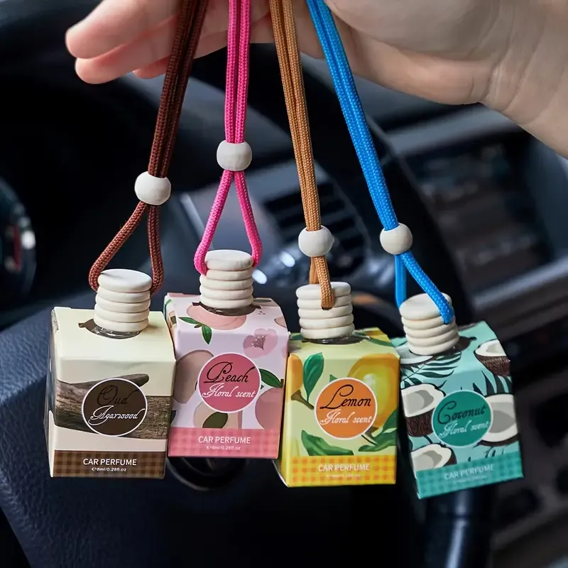 4pcs Long-Lasting Car Air Freshener - Odor Eliminator with Essential Oils for Vehicle Interior Accessories