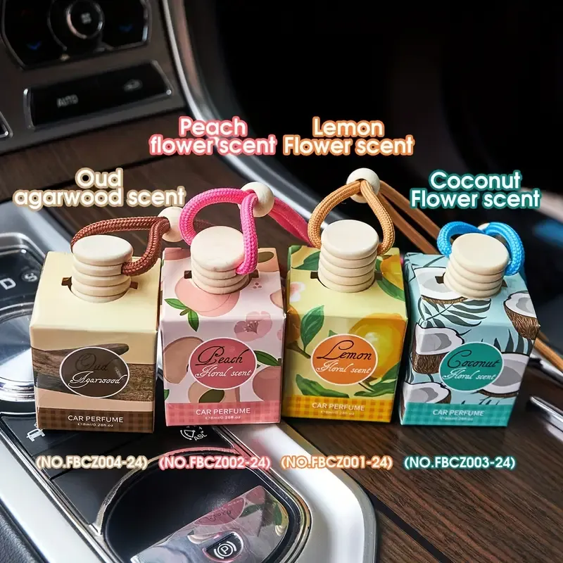 4pcs Long-Lasting Car Air Freshener - Odor Eliminator with Essential Oils for Vehicle Interior Accessories