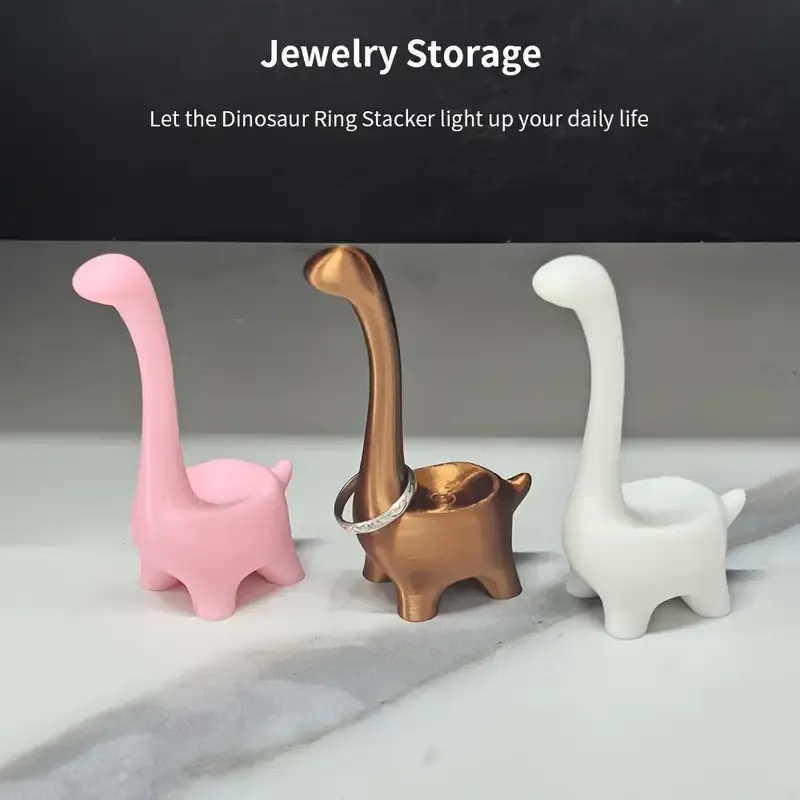 Dinosaur Ring Holder, for Earrings, Rings, Jewelry, Desktop Decoration, Wedding Engagement Ring Stand, Cute Preppy Room Decoration, Cute Women'S Gift, Suitable for Valentine'S Day, Romantic Night, Birthday, Anniversary, Jewelry Towers
