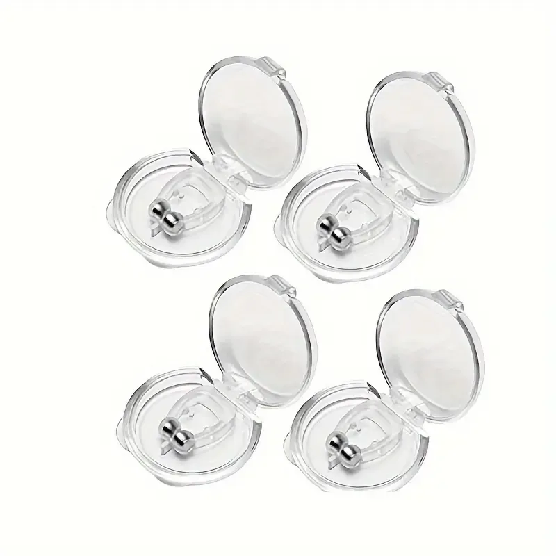 5-Pack Silicone Magnetic Anti-Snore Nose Clips, Snore Stopper, Sleep Apnea Aid, Nostril Ventilation, Breathing Improvement Devices, Comfortable & Reusable Snoring Solution for Men and Women