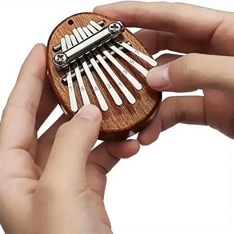 8-Tone Kalimba Finger Piano, High-Quality Miniature Handheld Keyboard, Portable Party Gift for Ages 14+, No Power Required, Artificial Wood Material, Home & Kitchen Party Supplies