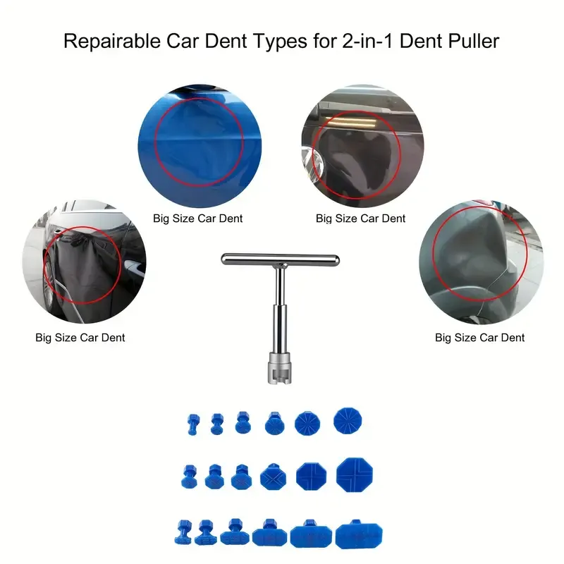 Car Dent Repair Tool for Non-Metal Repair, Short T-Puller for Dent Pulling.