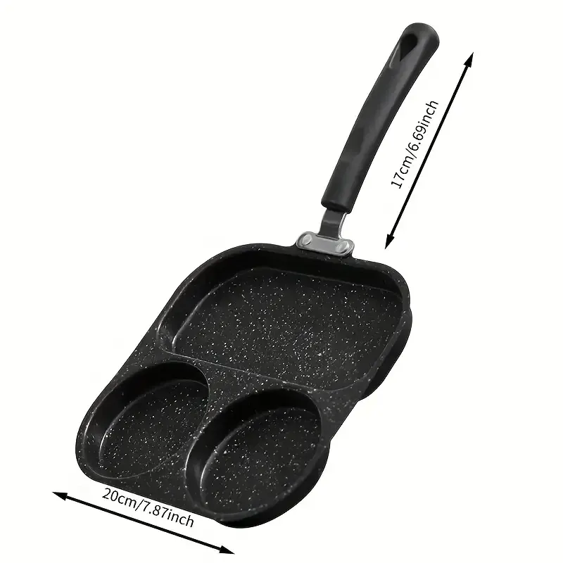 3-in-1 Non-Stick Cast Iron Breakfast Pan - Multi-Use Egg, Steak, and Flat-Bottomed Frying Pan for Home Cooking, Perfect for Sausages, Eggs, and More, Sausage Cooking Tool | Modern Kitchenware | Durable Cookware