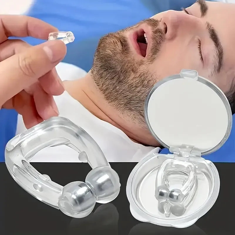 5-Pack Silicone Magnetic Anti-Snore Nose Clips, Snore Stopper, Sleep Apnea Aid, Nostril Ventilation, Breathing Improvement Devices, Comfortable & Reusable Snoring Solution for Men and Women