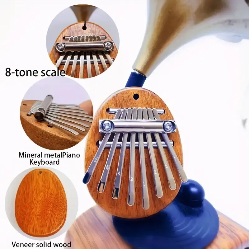 8-Tone Kalimba Finger Piano, High-Quality Miniature Handheld Keyboard, Portable Party Gift for Ages 14+, No Power Required, Artificial Wood Material, Home & Kitchen Party Supplies