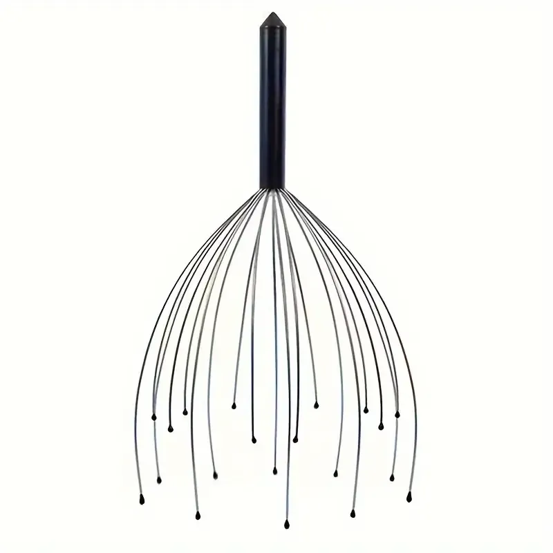 Handheld Scalp Tingler Massager - Deep Relaxation 20-Finger Head Massager with Scalp Scratcher Function, Metal, Ideal for Men and Women - Perfect Stocking Stuffers and Gift Ideas