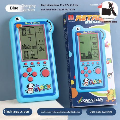 Rechargeable handheld game console with 49 puzzle games