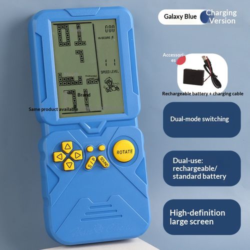 Rechargeable handheld game console with 49 puzzle games