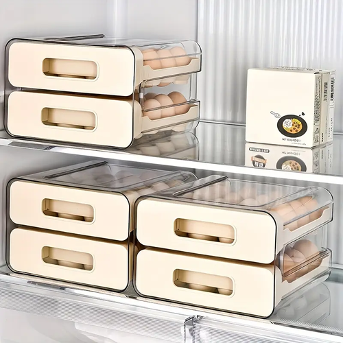 Large 32-Grid Transparent Double-Layer Egg Storage Box cash on delivery
