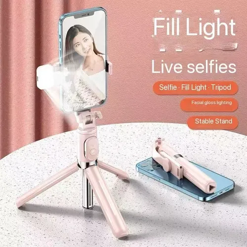 Mobile phone Bluetooth selfie stick extended integrated portable multi-function remote control with beauty fill light mobile phone holder