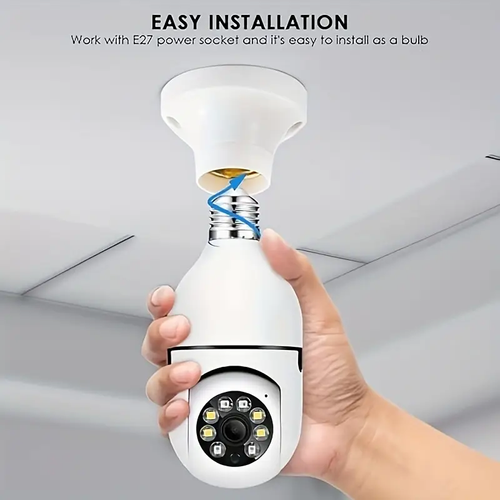 Wireless WiFi Light Bulb Camera 360°Panoramic Surveillance Cam