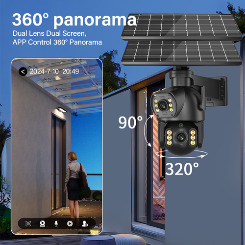 Solar Security Camera 24*7 Protection, No Power Needed!