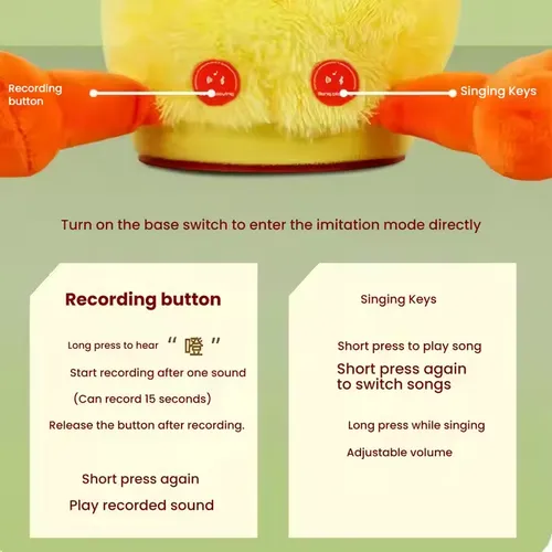 Dancing little yellow duck learns to talk, sing, dance and repeat duck creative gift