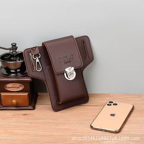 🔥HOT SALE - 49% OFF🔥Mobile Phone Leather Case 1pc Men's Waist Bag, Men's Mobile Phone Waist Bag, Fashion Outdoor Waist Bag