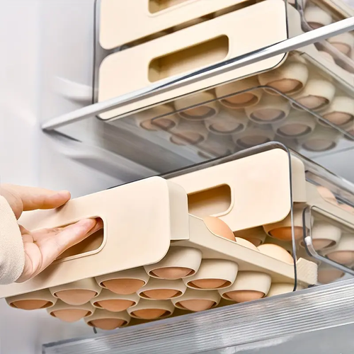 Large 32-Grid Transparent Double-Layer Egg Storage Box cash on delivery