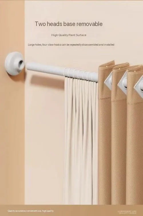 Multifunctional punch-free telescopic rod nail-free clothes drying rod hanger stainless steel curtain hanging rod shower curtain rod door curtain wardrobe support rod