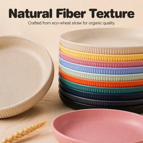 6pcUnbreakable Wheat Straw Dinner Plates