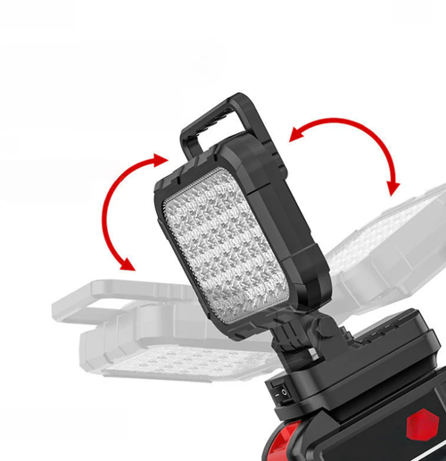 💡180° Rotatable LED Work Light – With Dual USB Power Bank