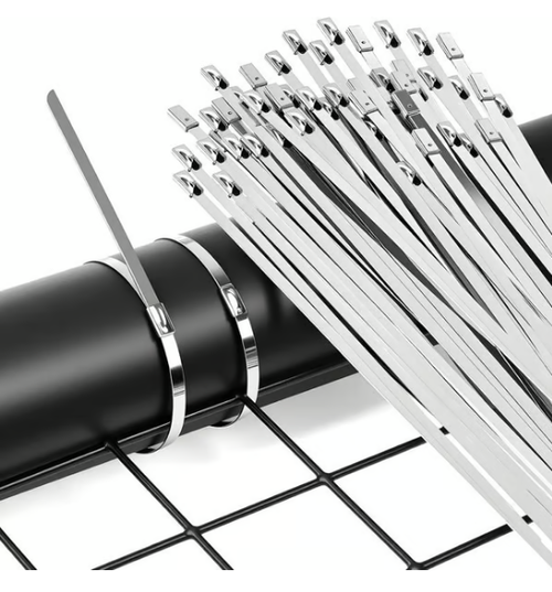 Stainless Steel Cable Tie Gun with Metal Zip Ties（100 stainless steel cable ties）