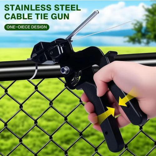 Stainless Steel Cable Tie Gun with Metal Zip Ties（100 stainless steel cable ties）