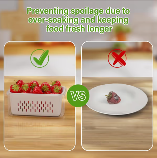 🍓 Refrigerator Food Storage Containers – Keep Fruits Fresh4-piece set