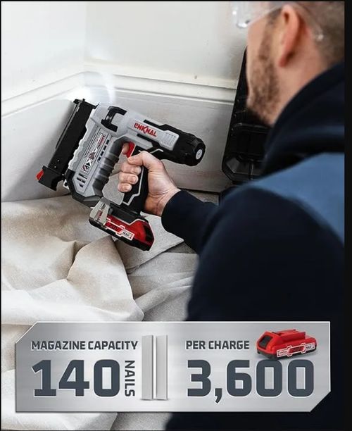 Cordless Electric Nailer With Charger and 2500 Nails Included