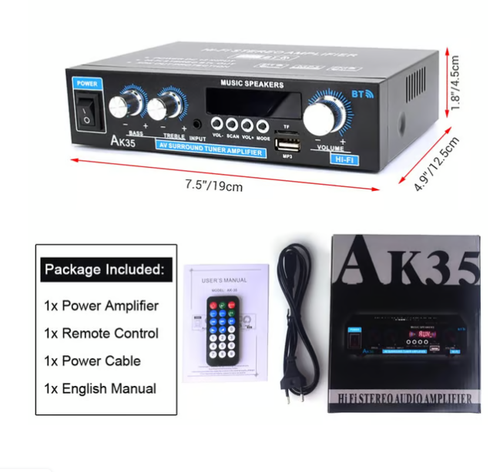 AK35 Stereo Amplifier Home Audio Bluetooth 5.0 Max