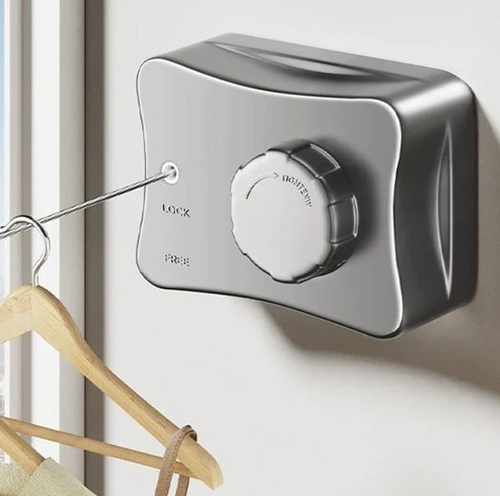 In-home mounting, retractable clothesline