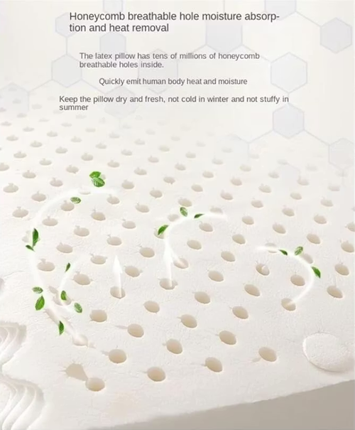 Latex Pillow Slow Rebound Memory Foam Pillow Cervical Protection Pressure Relief for Side Back Tummy Sleepers