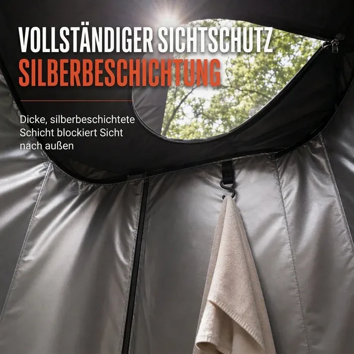 Portable shower tent for the rear of your vehicle – Quick setup & privacy while camping ✨