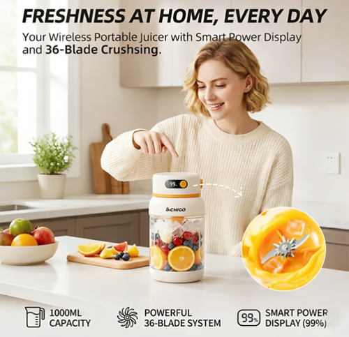 Portable Electric Juicer Cup with zero cord hassle 🥤