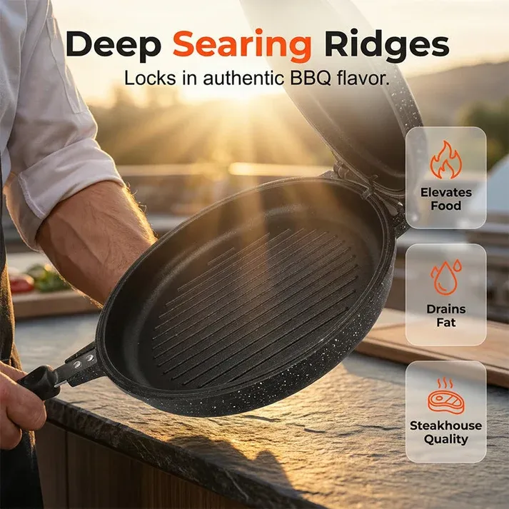 Portable Easy-Clean Cassette Stove BBQ Grill Pan
