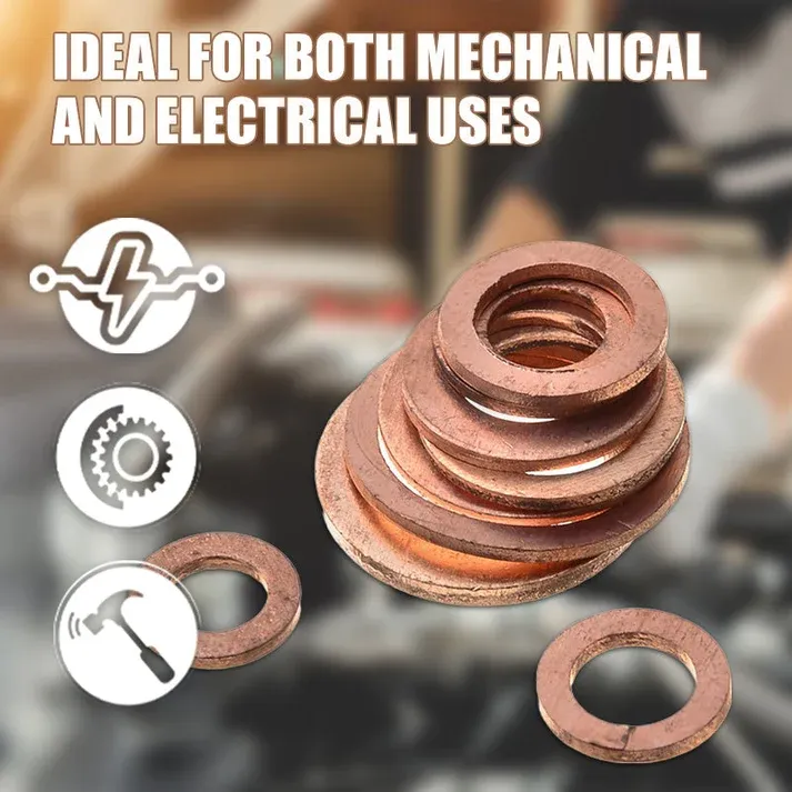 200 PCS Copper Flat Washer Assortment Kit