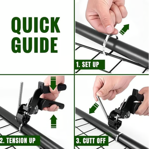 Stainless Steel Cable Tie Gun with Metal Zip Ties（100 stainless steel cable ties）