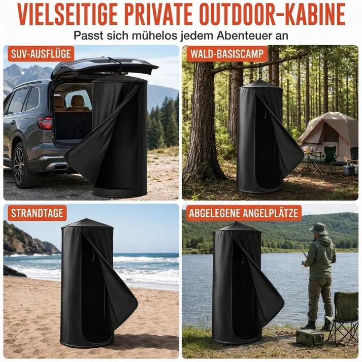 Portable shower tent for the rear of your vehicle – Quick setup & privacy while camping ✨